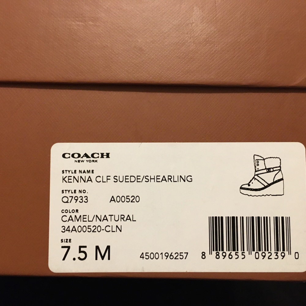 Coach Kenna Camel Wedge Booties 7.5 - Picture 6 of 6